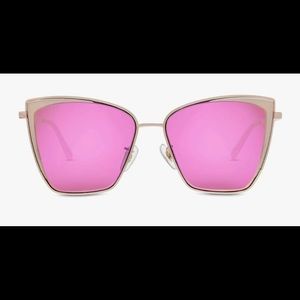 DIFF Rose Gold Pink Mirror Sunglasses